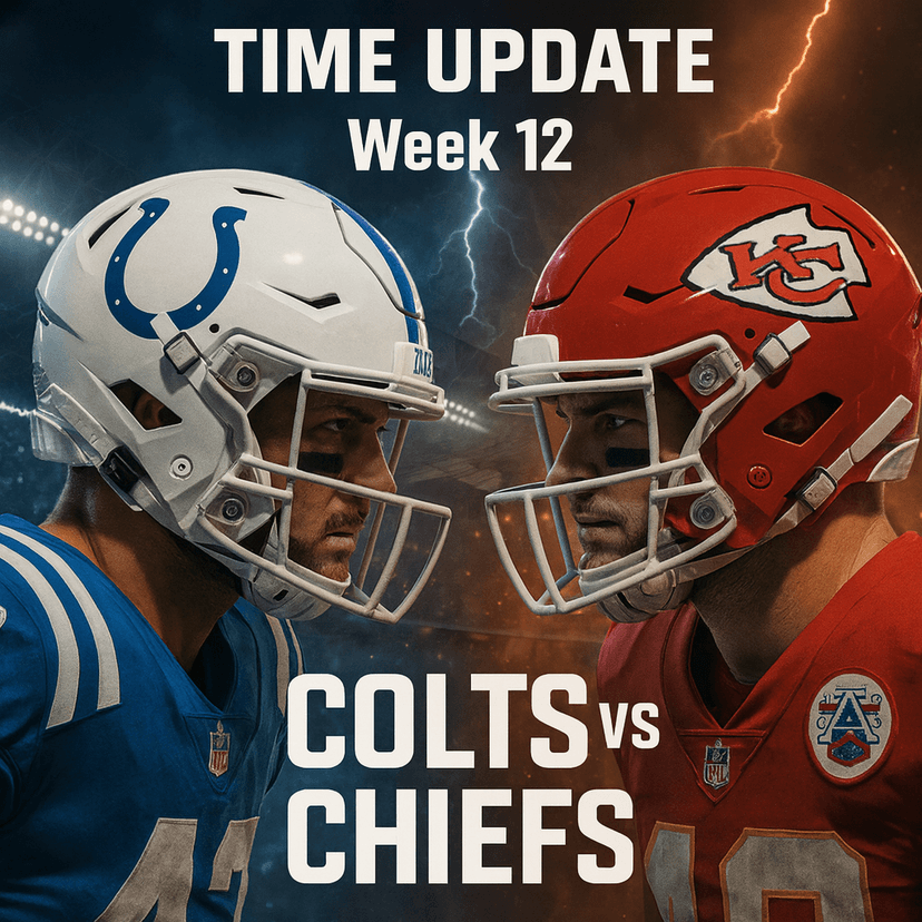 TIME UPDATE: Colts vs Chiefs. How to Watch, Listen, and Stream Week 12 NFL Game