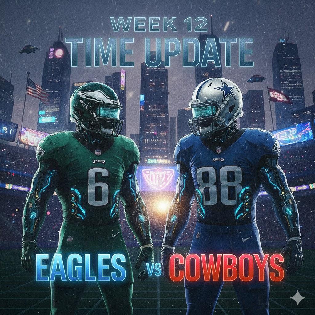 TIME UPDATE: Eagles vs Cowboys. How to Watch, Listen, and Stream Week 12 NFL Game